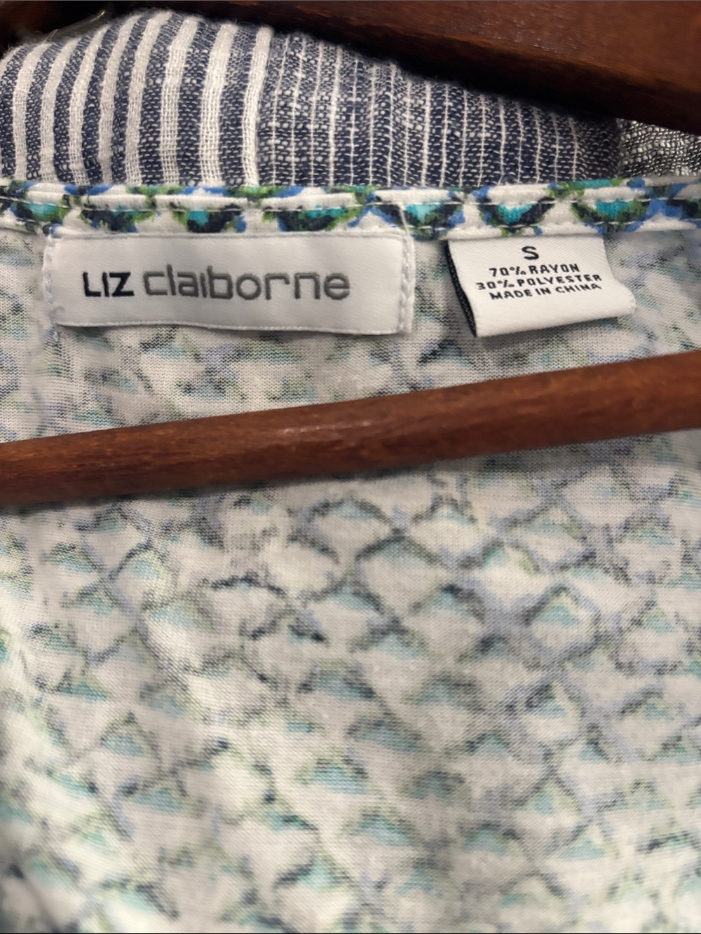 Women’s Liz Claiborne half sleeve mermaid patterned cotton shirt